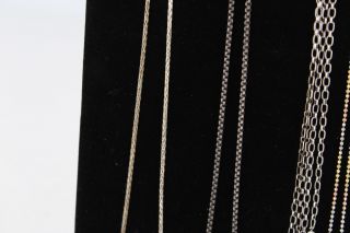 10 x Vintage.  925 Sterling Silver CHAIN NECKLACES inc.  Gold Plated,  Curb (148g) 2