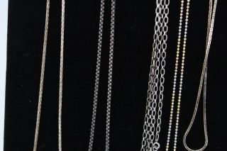 10 x Vintage.  925 Sterling Silver CHAIN NECKLACES inc.  Gold Plated,  Curb (148g) 3