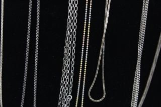 10 x Vintage.  925 Sterling Silver CHAIN NECKLACES inc.  Gold Plated,  Curb (148g) 4