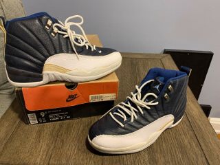 Vintage 1997 Og Nike Air Jordan 12 Xii Obsidian Blue Sz 9.  5 Sneakers Ds
