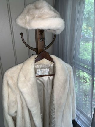 Vintage Emba Natural Pale Beige Mink With Matching Hat “rare Quality”