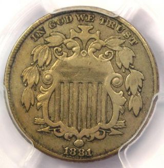 1881 Shield Nickel (5c Coin) - Certified Pcgs Fine Details - Rare Key Date