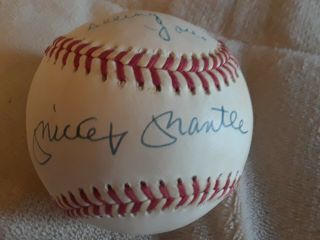 Mickey Mantle Autographed Baseball Upper Deck Authenticated Rare Johnny Unitas
