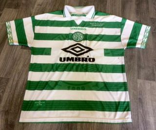 Rare Vintage Celtic Umbro Home Football Shirt 1997/98 Champions Edition L 22”