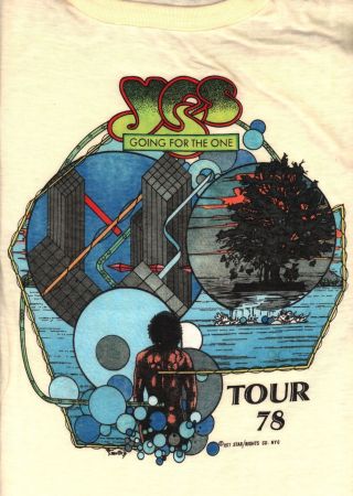 Yes 1978 Going For The One U.  S.  Tour Vintage Extra Large Concert Tee T Shirt