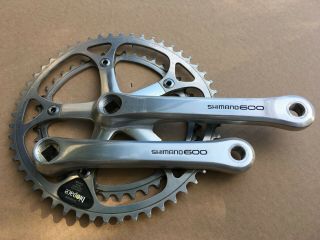 Vintage Shimano 600 Fc 6207 Cranks 170mm Crankset Biopace Chain Rings