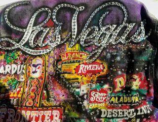 Authentic Vintage Tony Alamo “las Vegas " Jacket 1987 Hand Painted Rare