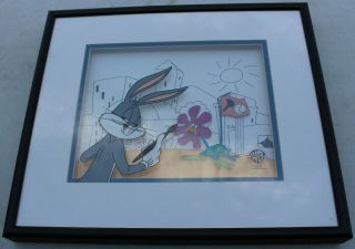 Vintage 1995 Warner Bros.  Duck Amuck Bugs Bunny 3d Sericel Le Cel 423 Daffy