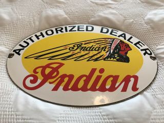 Vintage Indian Motorcycles Porcelain Sign,  Gas,  Oil,  Dealership,  Pump Plate