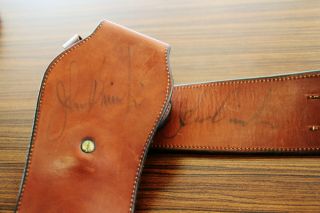 Ultra Rare Autographed John Bianci Hand Carved SAA Western Gun Belt Rig 7