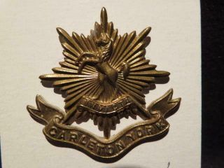 Carleton & York Regiment Canada Wwii Era Brass Cap Badge