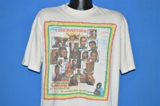 Vtg 90s Liberators Black History Freedom Fighters Malcom X Bob Marley T - Shirt Xl