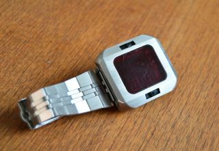 Vintage LED watch Synchronar / Sunwatch MK2 satainless steel top 5