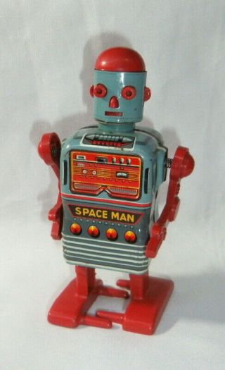 Vintage Robot Space Man Mechanical Walking Linemar Japan 1960s