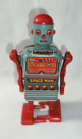 VINTAGE ROBOT SPACE MAN MECHANICAL WALKING LINEMAR JAPAN 1960s 2