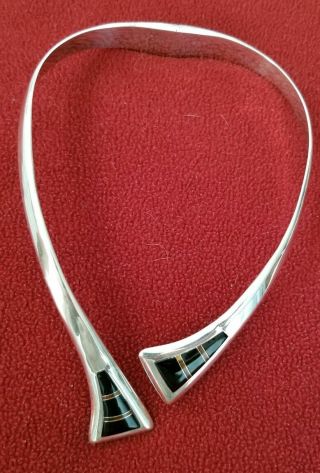 925 Sterling Silver Taxco Mexico Hinge Choker Necklace No Scrap