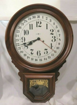 Vintage Howard Miller Regulator Wall Clock No.  4922.  W/time & Date Hands & Chime