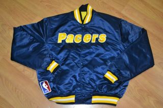 Vtg Og Indiana Pacers Starter Satin Jacket Xl 90s Flo - Jo Miller Era Fire