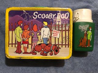 Vintage 1973 Scooby Doo Metal Lunch Box And Thermos By Thermos