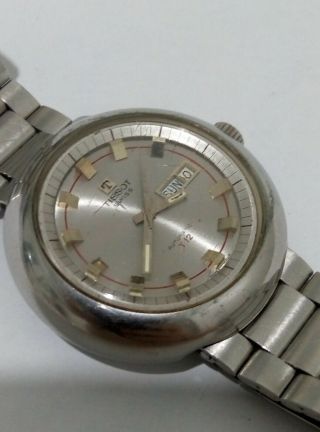 Rare Vintage Big Jumbo Tissot T - 12 Automatic S.  Steel Date Swiss Men 