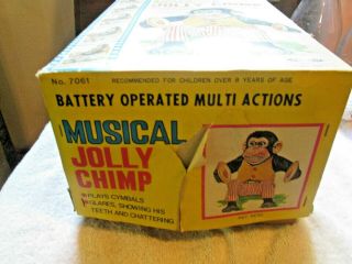 Vintage Daishin Musical Jolly Chimp Monkey good With Box & Tag 2