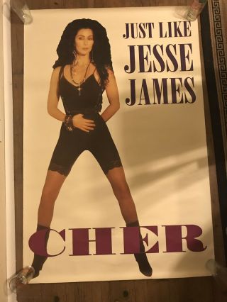 Huge Cher Just Like Jesse James Vintage 80’s Promo Poster