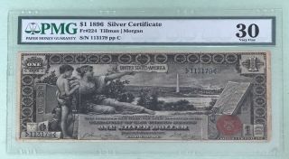 1896 $1 One Dollar Educational Silver Certificate Pmg 30 Very Fine Rare 1 Fr - 224