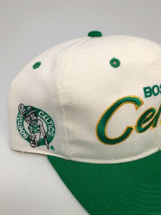Vintage 90 ' s Boston Celtics Sports Specialties NBA Script Snapback Hat Cap 2