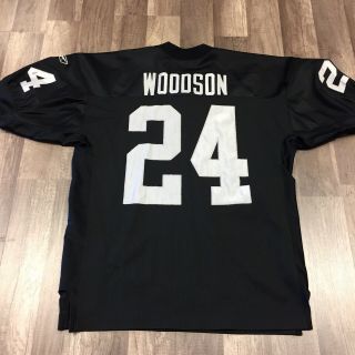 Vtg Reebok Oakland Raiders Charles Woodson Authentic Jersey Sz 48 Black