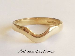 Vintage 18ct Yellow Gold Wishbone Ring Fully Hallmarked 18ct 750