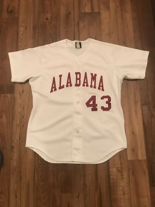 Vtg Alabama Crimson Tide Team Issued Baseball Jersey Wilson Sz 44 Bama