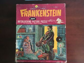 Vintage 1960 ' s Jaymar Frankenstein Werewolf puzzle complete 2
