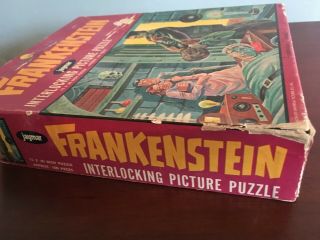 Vintage 1960 ' s Jaymar Frankenstein Werewolf puzzle complete 4