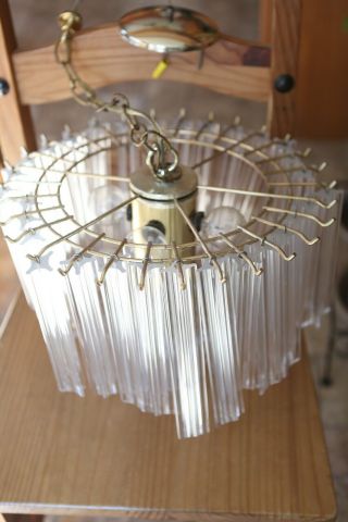 Vintage Mid - Century Lucite Waterfall Ceiling Chandelier 8 Light 2