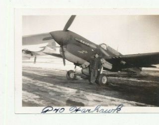 Wwii 1944 Usaaf Atc 7th Ferry Service Bismark Nd Airplane Photo 1 P - 40 Warhawk