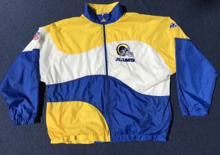 Vintage Los Angeles Rams Windbreaker Jacket Xl 80s 90s Nfl Apex One