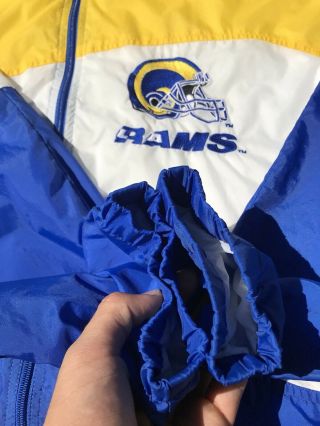 Vintage Los Angeles Rams Windbreaker Jacket XL 80s 90s NFL Apex One 3