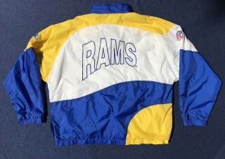 Vintage Los Angeles Rams Windbreaker Jacket XL 80s 90s NFL Apex One 6