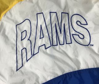 Vintage Los Angeles Rams Windbreaker Jacket XL 80s 90s NFL Apex One 7