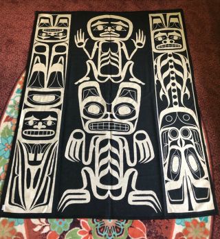 VTG NIB Beaver State Pendleton George Hunt Jr Wool Tribal Tribute Blanket 64x80 3