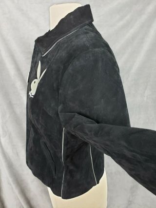 Vintage VTG PLAYBOY Women ' s Black Suede Jacket Size - LARGE 4