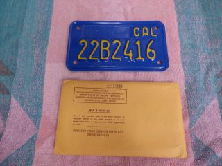 California Vintage Motorcycle License Plate NOS Honda Suzuki CB CT SL Z TS GT KZ 6
