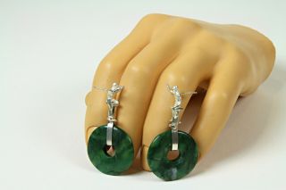 Linda Hesh ' s Riding High sterling silver and Agate earrings - Artist made & 2