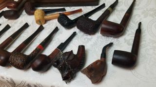 20 Vintage Tobacco Smoking Pipes,  Ireland,  Italy,  Odd Bulls Head, 4