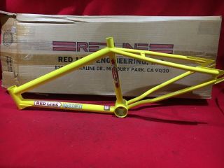 NOS VINTAGE 1987 REDLINE MX - II FRAME YELLOW BMX FREESTYLE RACING 8