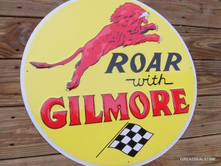 LARGE GILMORE GAS PUMP SIGN OLD VINTAGE ANTIQUE STYLE,  METAL,  SHOP,  GARAGE,  SIGNS 3