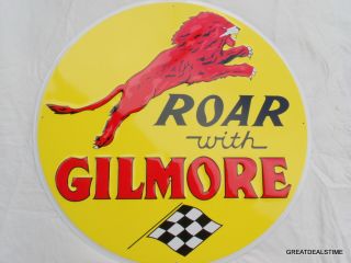 LARGE GILMORE GAS PUMP SIGN OLD VINTAGE ANTIQUE STYLE,  METAL,  SHOP,  GARAGE,  SIGNS 5