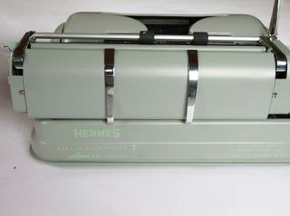 Vintage Hermes 3000 Portable Pica Typewriter With Case 8