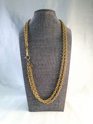 Auth Chanel Vintage 1980’s Gold Cc Double Chain Necklace