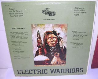 WINTERHAWK Electric Warriors LP Vtg 70 ' s American Indian Rock Mother Earth RARE 2